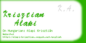 krisztian alapi business card